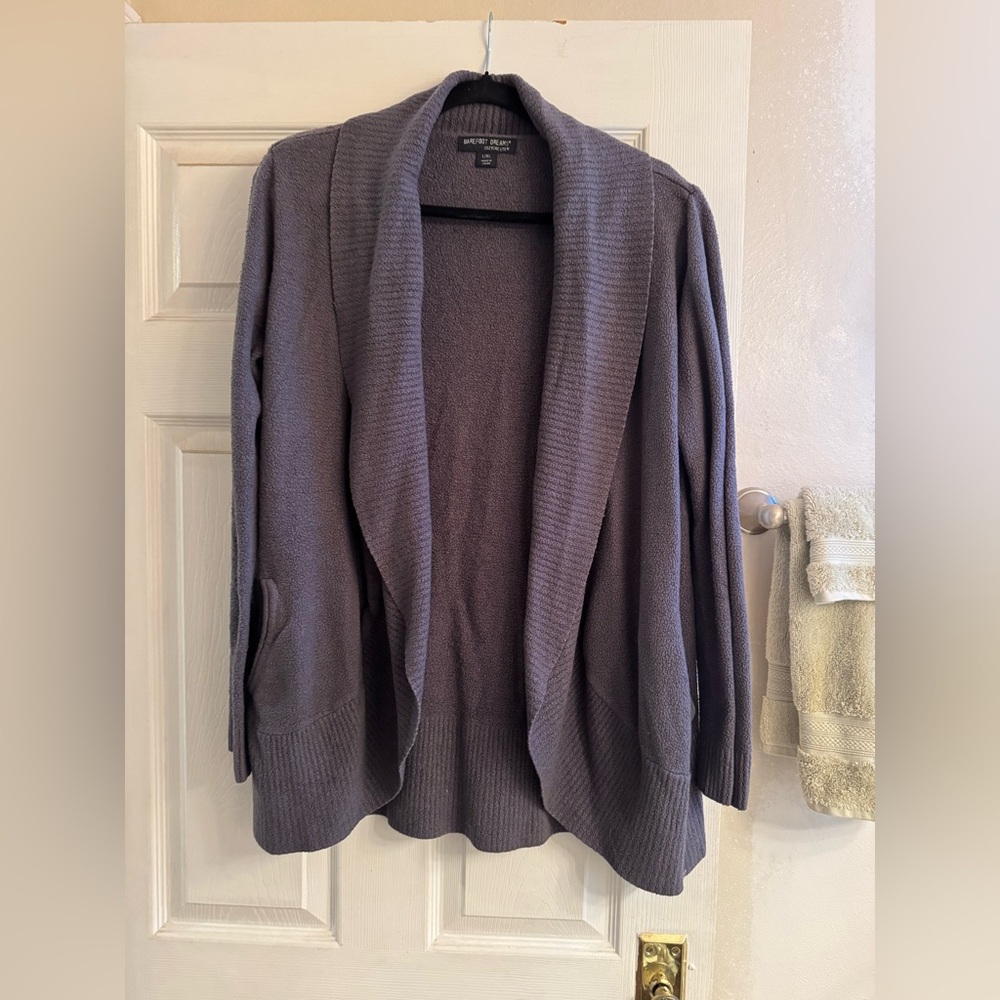 Barefoot Dreams Charcoal Open Front Cardigan